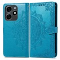 For Tecno Spark  20 4G Mandala Flower Embossed Leather Phone Case(Blue)