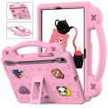 For Samsung Galaxy Tab S9 FE / X510N Handle Kickstand Children EVA Shockproof Tablet Case(Pink)