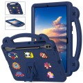 For Samsung Galaxy Tab S9 FE+ 12.4 X610N Handle Kickstand Children EVA Shockproof Tablet Case(Navy B
