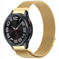 For Samsung Galaxy Watch 6 Classic Button Style Milan Magnetic Metal Watch Band(Gold)