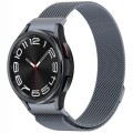 For Samsung Galaxy Watch 6 Classic Button Style Milan Magnetic Metal Watch Band(Gray)