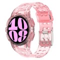 For Samsung Galaxy Watch6 40mm TPU Integrated Silicone Watch Band(Transparent Pink)