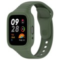 For Redmi Watch 3 Lite Integrated Fully Enclosed Silicone Watch Band(Dark Green)