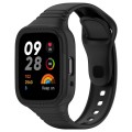For Redmi Watch 3 Lite Integrated Fully Enclosed Silicone Watch Band(Black)