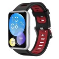 For Huawei Watch Fit Two-Color Silicone Watch Band(Black+Red)