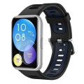 For Huawei Watch Fit Two-Color Silicone Watch Band(Black+Blue)