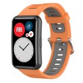 For Huawei Watch Fit New Two-Color Silicone Watch Band(Orange+Gray)