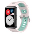 For Huawei Watch Fit New Two-Color Silicone Watch Band(Pink+Teal)