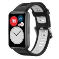 For Huawei Watch Fit New Two-Color Silicone Watch Band(Black+White)