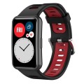 For Huawei Watch Fit New Two-Color Silicone Watch Band(Black+Red)