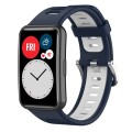 For Huawei Watch Fit New Two-Color Silicone Watch Band(Midnight Blue+White)