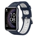 For Huawei Watch Fit Special Edition Two-Color Silicone Watch Band(Midnight Blue+White)
