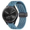 For Garmin Vivomove Sport 20mm Folding Magnetic Clasp Silicone Watch Band(Blue)