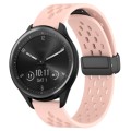 For Garmin Vivomove Sport 20mm Folding Magnetic Clasp Silicone Watch Band(Pink)