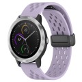 For Garmin Vivoactive3 20mm Folding Magnetic Clasp Silicone Watch Band(Purple)