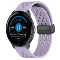 For Garmin Vivoactive3 Music 20mm Folding Magnetic Clasp Silicone Watch Band(Purple)