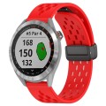 For Garmin Approach S40 20mm Folding Magnetic Clasp Silicone Watch Band(Red)