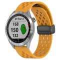 For Garmin Approach S40 20mm Folding Magnetic Clasp Silicone Watch Band(Yellow)