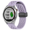 For Garmin Approach S40 20mm Folding Magnetic Clasp Silicone Watch Band(Purple)