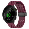 For Garmin Forerunner 158 20mm Folding Magnetic Clasp Silicone Watch Band(Wine Red)