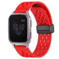For Garmin Venu SQ 20mm Folding Magnetic Clasp Silicone Watch Band(Red)