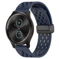 For Garmin VivoMove Style 20mm Folding Magnetic Clasp Silicone Watch Band(Midnight Blue)