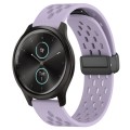 For Garmin VivoMove Style 20mm Folding Magnetic Clasp Silicone Watch Band(Purple)