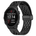 For Garmin Forerunner 245 20mm Folding Magnetic Clasp Silicone Watch Band(Black)