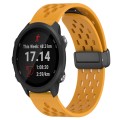 For Garmin Forerunner 245 20mm Folding Magnetic Clasp Silicone Watch Band(Yellow)