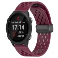 For Garmin Forerunner 245 20mm Folding Magnetic Clasp Silicone Watch Band(Wine Red)
