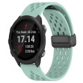 For Garmin Forerunner 245 Music 20mm Folding Magnetic Clasp Silicone Watch Band(Teal)