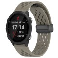 For Garmin Forerunner 245 Music 20mm Folding Magnetic Clasp Silicone Watch Band(Space Ash)