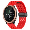 For Garmin Forerunner 645 20mm Folding Magnetic Clasp Silicone Watch Band(Red)