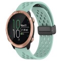 For Garmin Forerunner 645 20mm Folding Magnetic Clasp Silicone Watch Band(Teal)