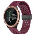 For Garmin Forerunner 645 Music 20mm Folding Magnetic Clasp Silicone Watch Band(Wine Red)