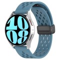 For Samsung Galaxy Watch 6 44mm 20mm Folding Magnetic Clasp Silicone Watch Band(Blue)