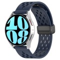 For Samsung Galaxy Watch 6 44mm 20mm Folding Magnetic Clasp Silicone Watch Band(Midnight Blue)