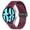For Samsung Galaxy Watch 6 40mm 20mm Folding Magnetic Clasp Silicone Watch Band(Wine Red)