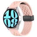 For Samsung Galaxy Watch 6 40mm 20mm Folding Magnetic Clasp Silicone Watch Band(Pink)