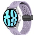 For Samsung Galaxy Watch 6 40mm 20mm Folding Magnetic Clasp Silicone Watch Band(Purple)