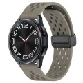 For Samsung Galaxy Watch 6 Classic 47mm 20mm Folding Magnetic Clasp Silicone Watch Band(Space Ash)