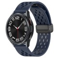 For Samsung Galaxy Watch 6 Classic 47mm 20mm Folding Magnetic Clasp Silicone Watch Band(Midnight Blu