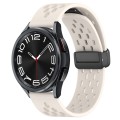 For Samsung Galaxy Watch 6 Classic 47mm 20mm Folding Magnetic Clasp Silicone Watch Band(Starlight St