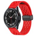 For Samsung Galaxy Watch 6 Classic 43mm 20mm Folding Magnetic Clasp Silicone Watch Band(Red)