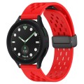 For Samsung Galaxy watch 5 Pro Golf Edition 20mm Folding Magnetic Clasp Silicone Watch Band(Red)