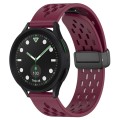 For Samsung Galaxy watch 5 Pro Golf Edition 20mm Folding Magnetic Clasp Silicone Watch Band(Wine Red