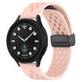 For Samsung Galaxy watch 5 Pro Golf Edition 20mm Folding Magnetic Clasp Silicone Watch Band(Pink)
