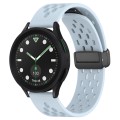 For Samsung Galaxy watch 5 Pro Golf Edition 20mm Folding Magnetic Clasp Silicone Watch Band(Light Bl