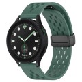 For Samsung Galaxy watch 5 Pro Golf Edition 20mm Folding Magnetic Clasp Silicone Watch Band(Dark Gre