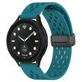 For Samsung Galaxy watch 5 Golf Edition 20mm Folding Magnetic Clasp Silicone Watch Band(Hidden Green